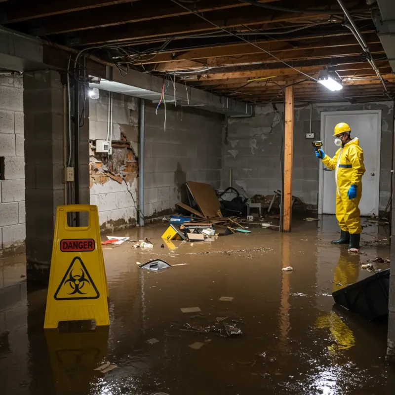 Flooded Basement Electrical Hazard in Lafayette, AL Property